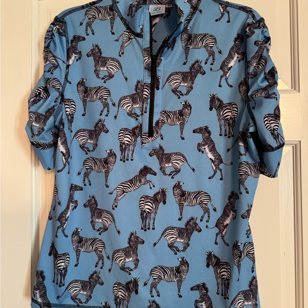 Beth Depass Zebra Print Polo Shirt